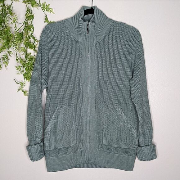Wynne Layers QVC Sage Green Zip Sweater Medium - Picture 1 of 8